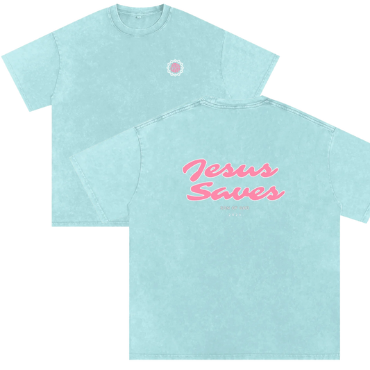 Snow Washed Oversized Cotton T-Shirt