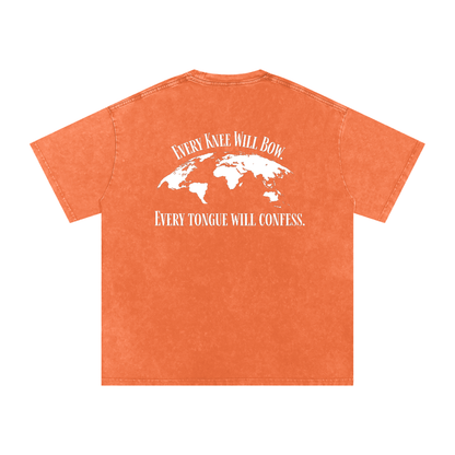 Snow Washed Oversized Cotton T-Shirt