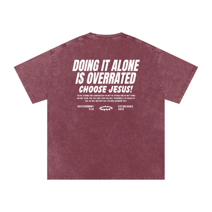 Snow Washed Oversized Cotton T-Shirt