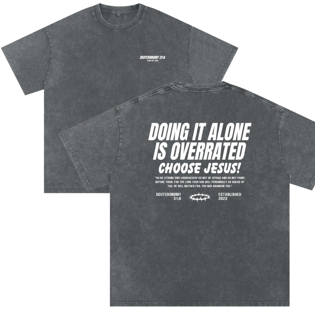 Snow Washed Oversized Cotton T-Shirt