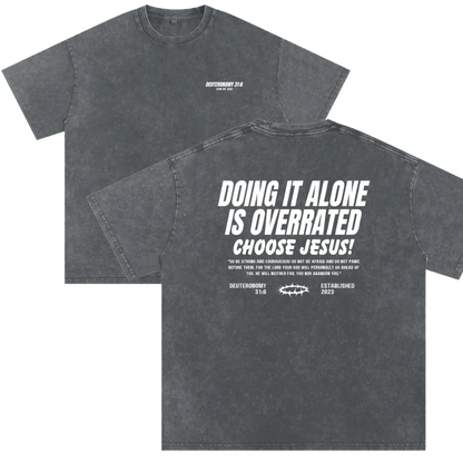 Snow Washed Oversized Cotton T-Shirt
