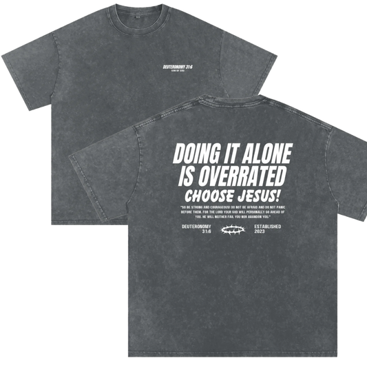 Snow Washed Oversized Cotton T-Shirt