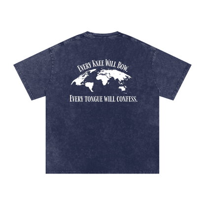 Snow Washed Oversized Cotton T-Shirt