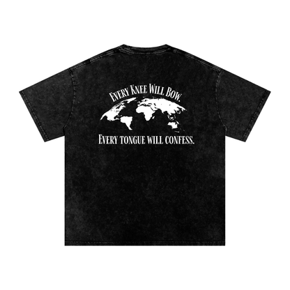 Snow Washed Oversized Cotton T-Shirt
