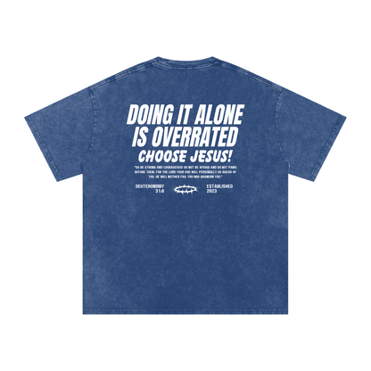 Snow Washed Oversized Cotton T-Shirt