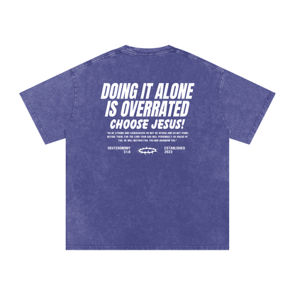 Snow Washed Oversized Cotton T-Shirt