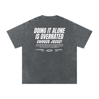 Snow Washed Oversized Cotton T-Shirt