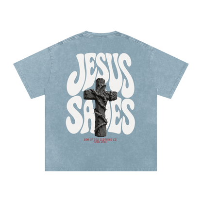Jesus Saves Snow Washed Tee