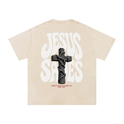 Jesus Saves Snow Washed Tee