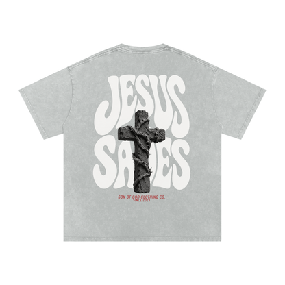 Jesus Saves Snow Washed Tee
