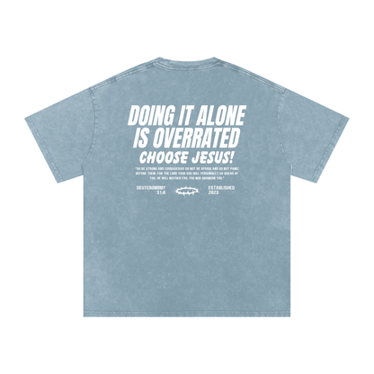 Snow Washed Oversized Cotton T-Shirt