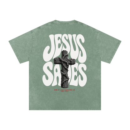 Jesus Saves Snow Washed Tee