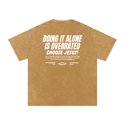 Snow Washed Oversized Cotton T-Shirt