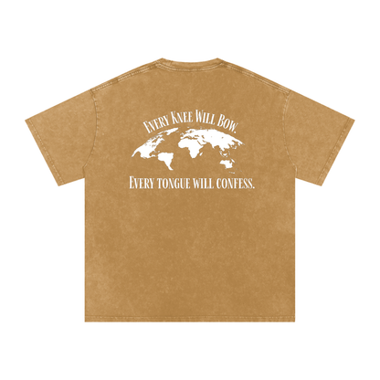 Snow Washed Oversized Cotton T-Shirt