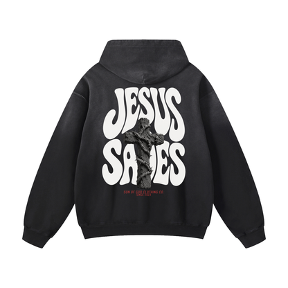 Jesus Saves Sunfade Hoodie