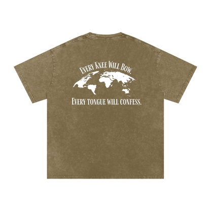 Snow Washed Oversized Cotton T-Shirt