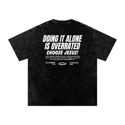 Snow Washed Oversized Cotton T-Shirt