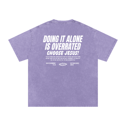 Snow Washed Oversized Cotton T-Shirt