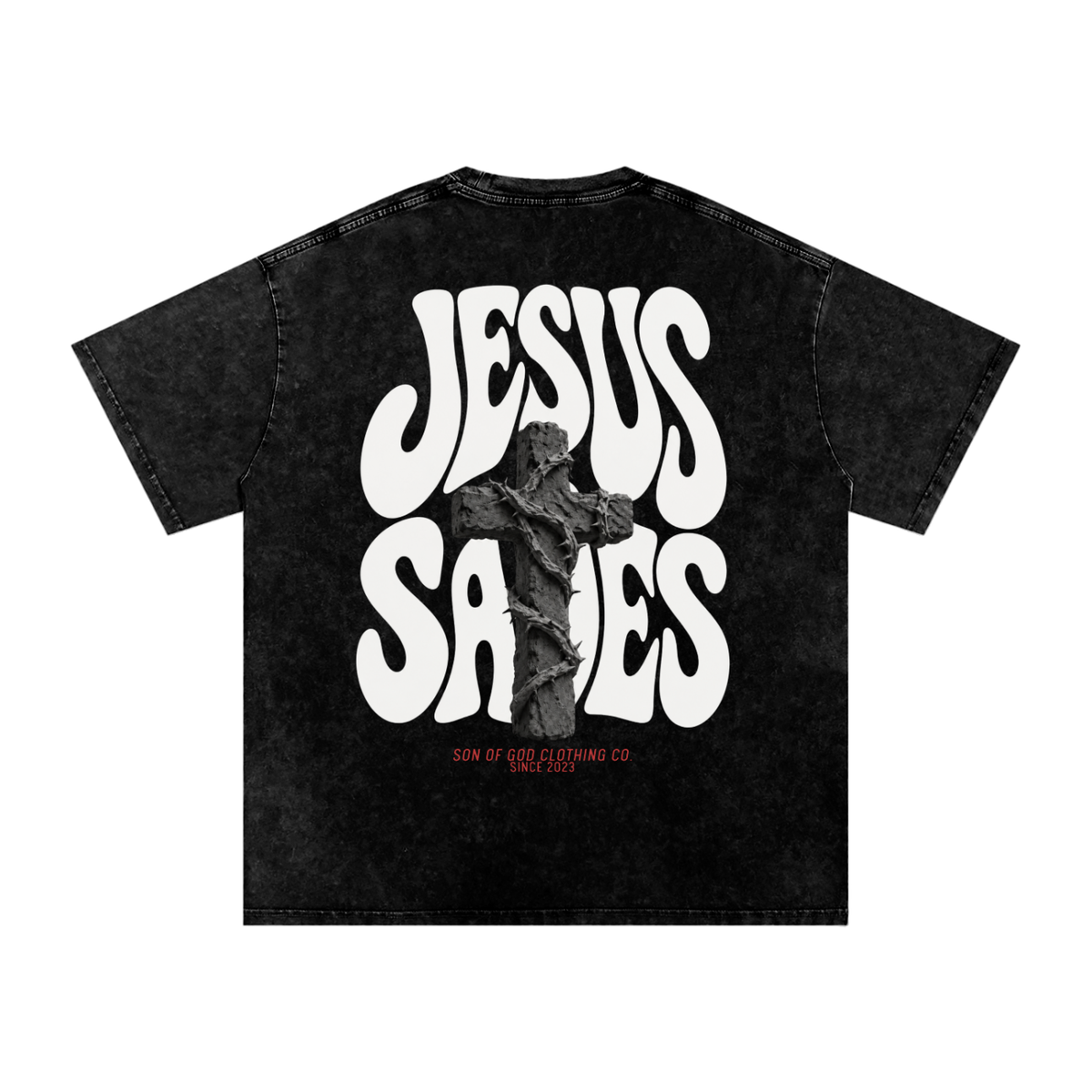 Jesus Saves Snow Washed Tee