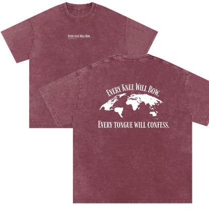 Every Knee Will Bow Snow Washed Tee