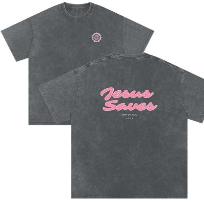 Snow Washed Oversized Cotton T-Shirt