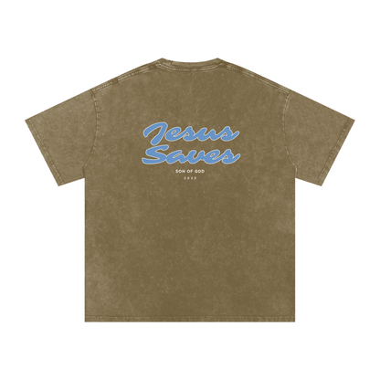 Snow Washed Oversized Cotton T-Shirt - Son Of God