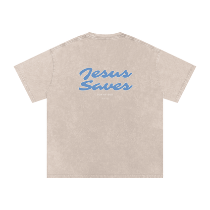 Snow Washed Oversized Cotton T-Shirt - Son Of God