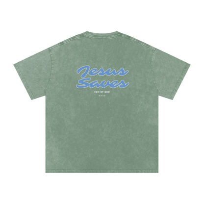 Snow Washed Oversized Cotton T-Shirt - Son Of God