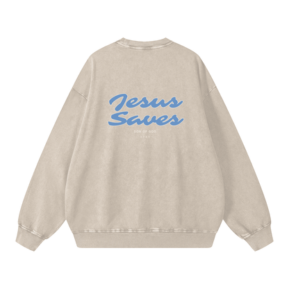 Snow Washed Oversized Sweatshirt - Son Of God